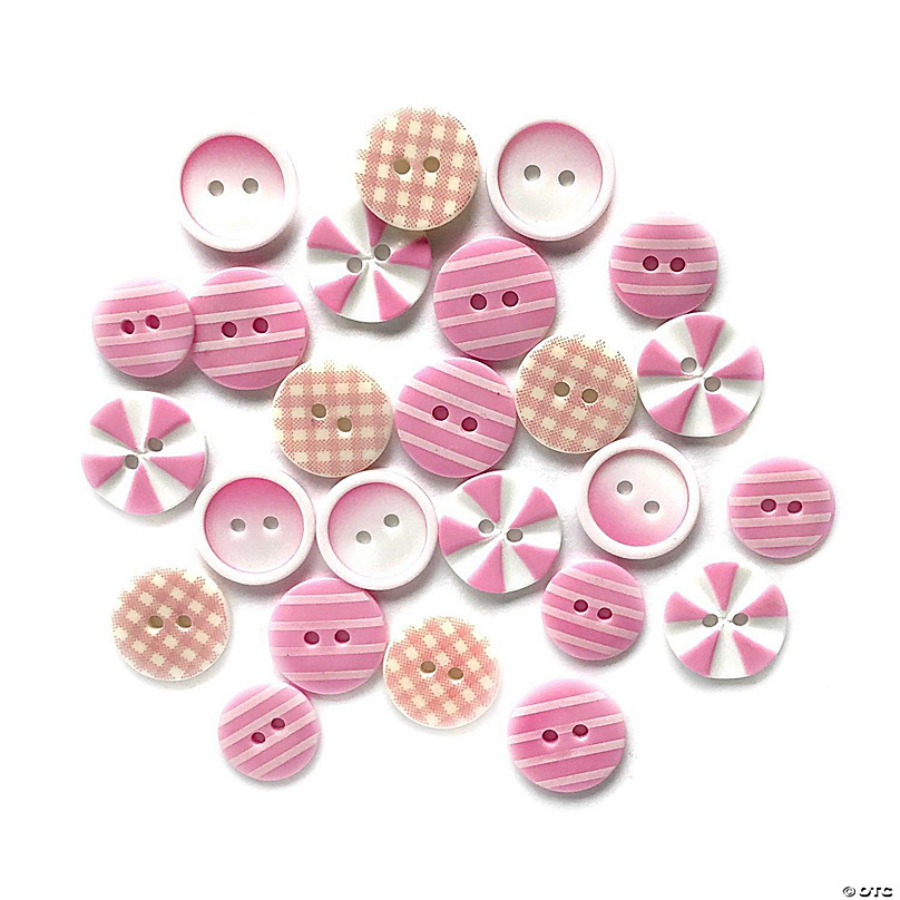 Buttons Galore Printed Craft & Sewing Buttons - Tickle Me Pink - Set of 3  Packs Total 45 Buttons