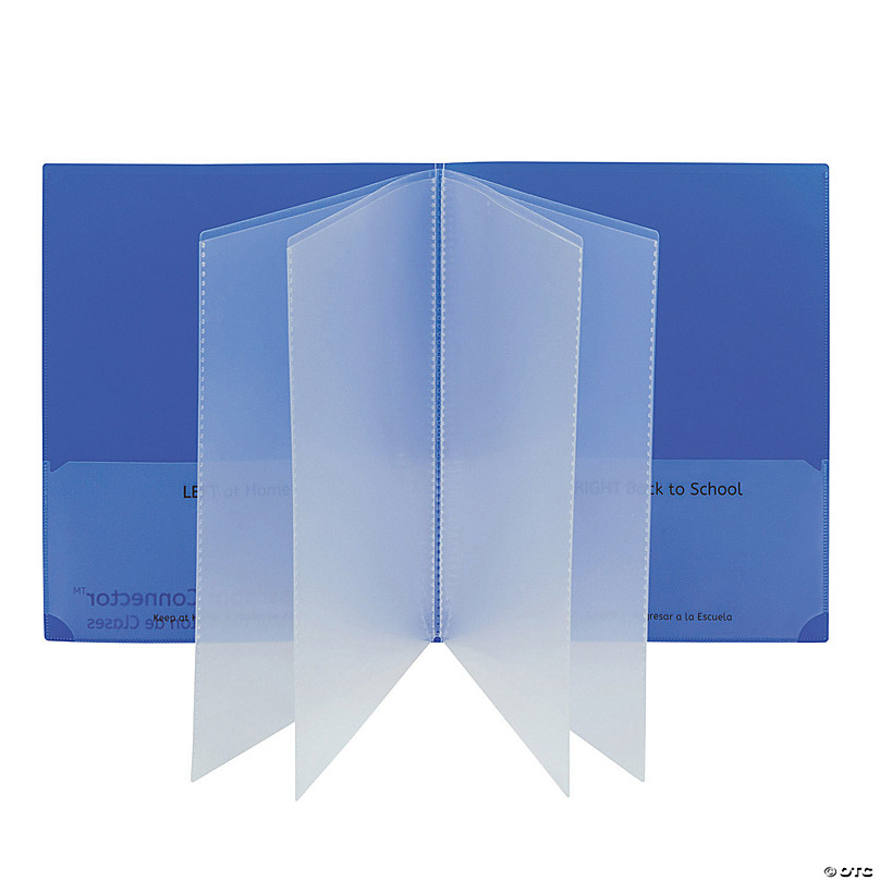 C-Line® Classroom Connector™ Multi-Pocket Folders, Blue, Box of 15