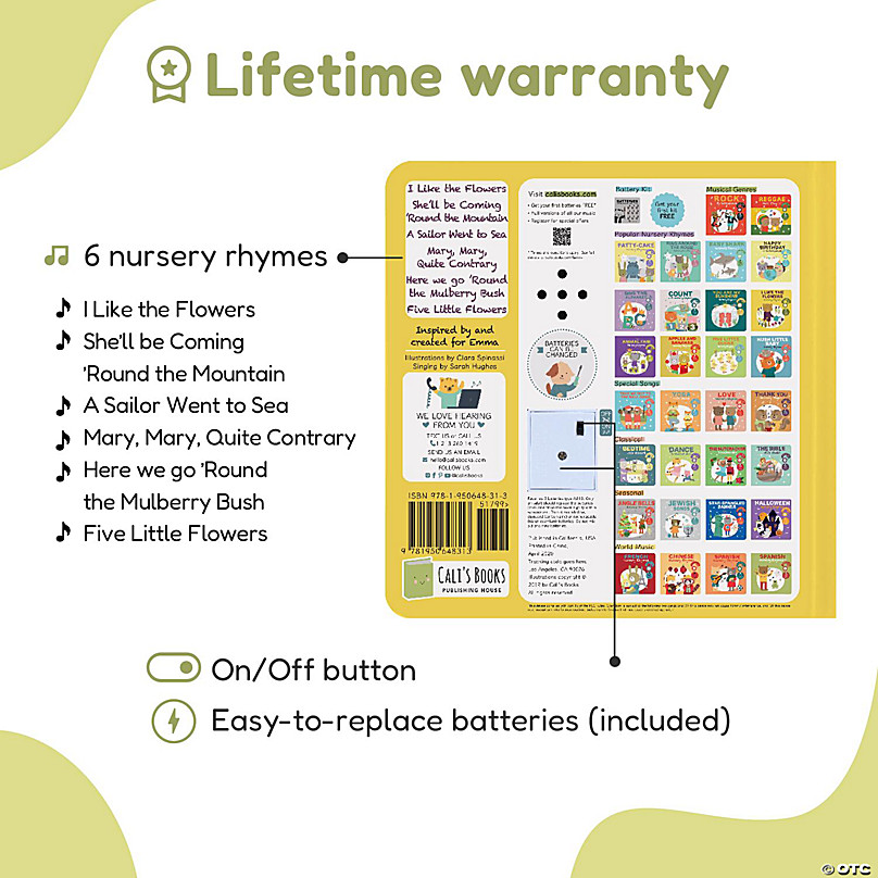 Cali’s I Like The Flowers Nursery Rhymes Children Book Oriental Trading