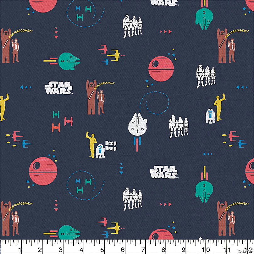 Star Wars IX Cotton Fabric Tossed Icons