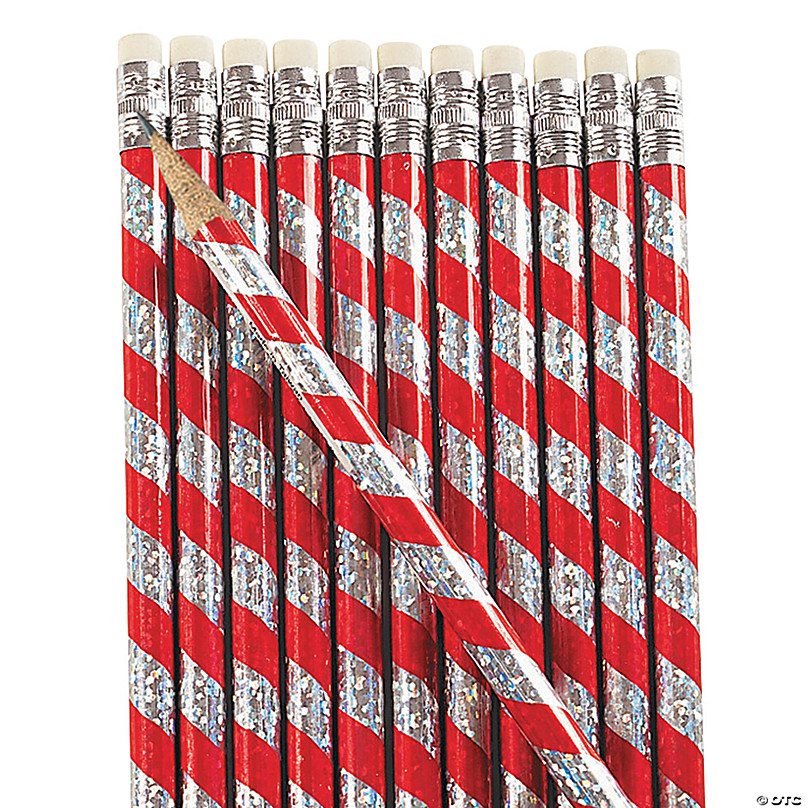 Snowflake Pencils with Pencil Top Eraser - 12 Pc.