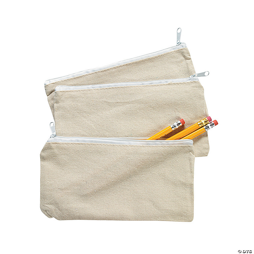 pencil case fabric bag plain canvas case gift bag zipper canvas pouch party gift Plain canvas pencil case sturdy coin purse