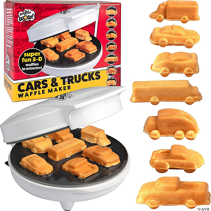 Car Mini Waffle Maker - Make 7 Fun, Different Race Cars, Trucks