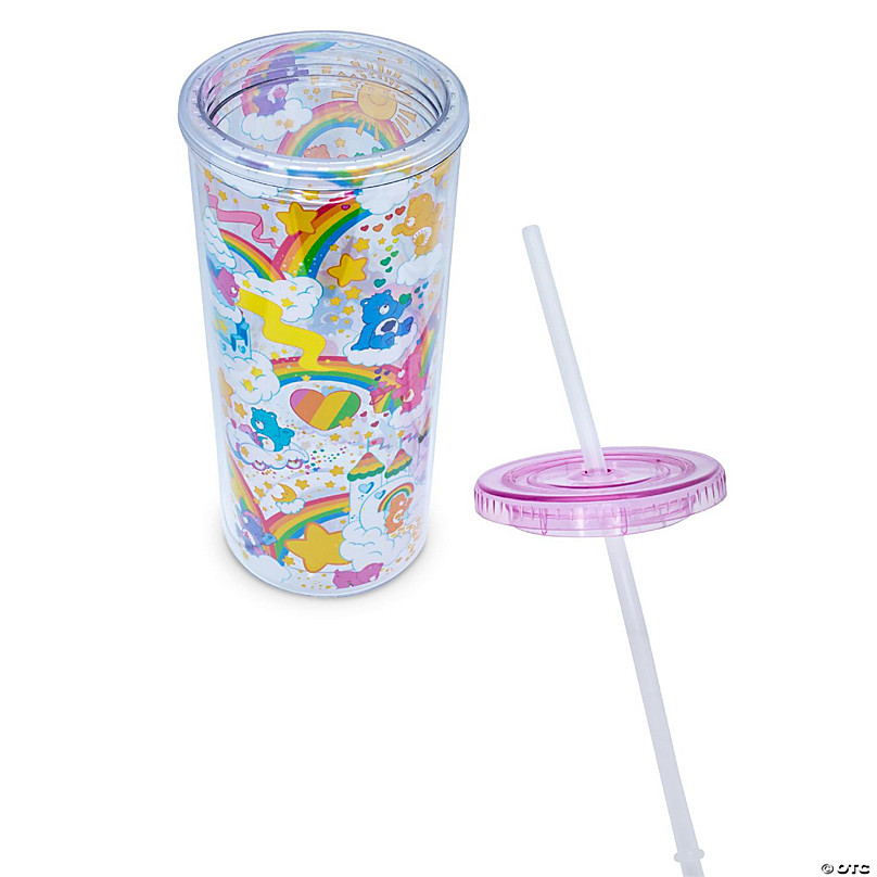 Handmade Care Bear Trio Tumbler With Lid and Straw 