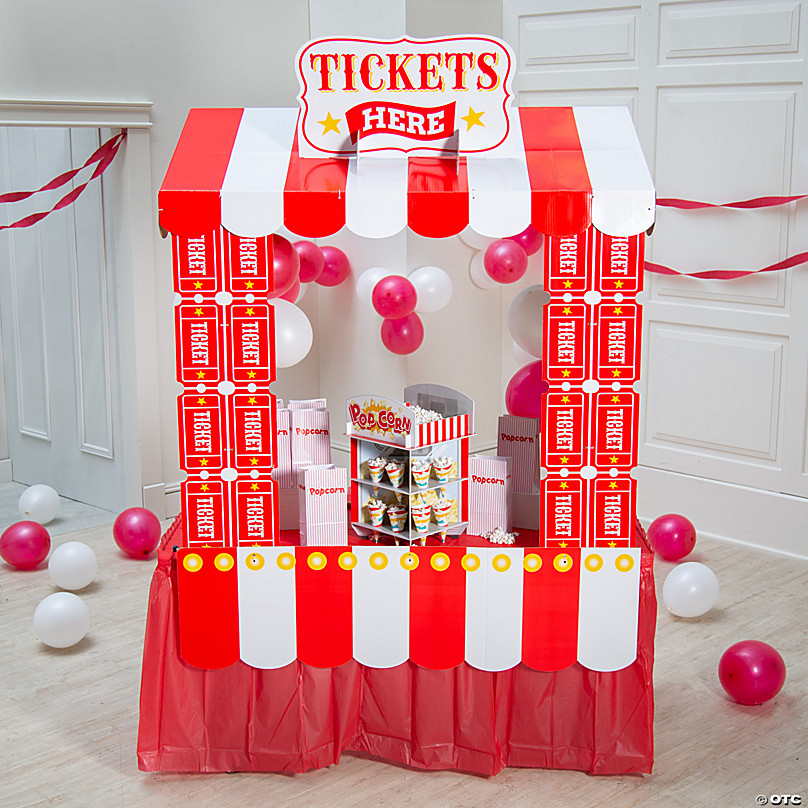 Carnival Ticket Booth Tabletop Hut with Frame - 6 Pc.