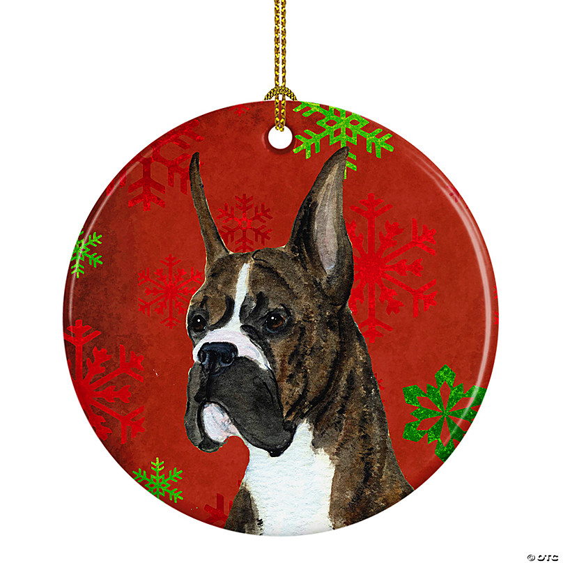 Dog Holiday Seasons Scottish Deerhound Round Porcelain Ornament 