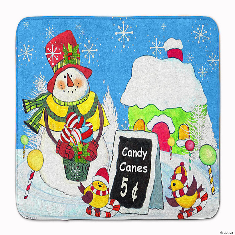 Multicolor Carolines Treasures Snowman with Shiba Inu Floor Mat 19 x 27