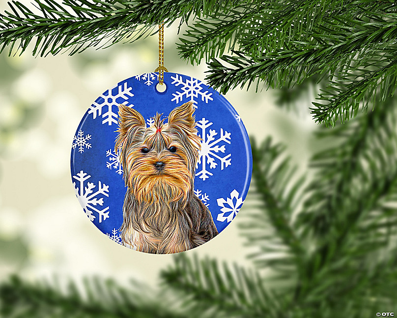 Caroline's Treasures Christmas Tree Boston Terrier Ceramic Ornament