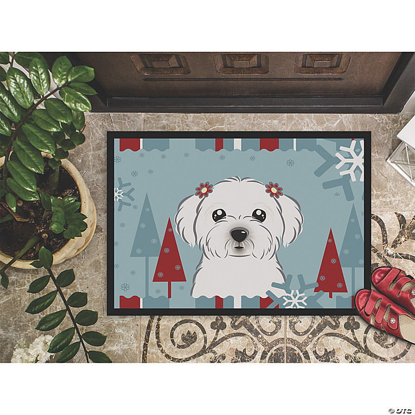 Carolines Treasures Winter Holiday Maltese Indoor or Outdoor Mat 24