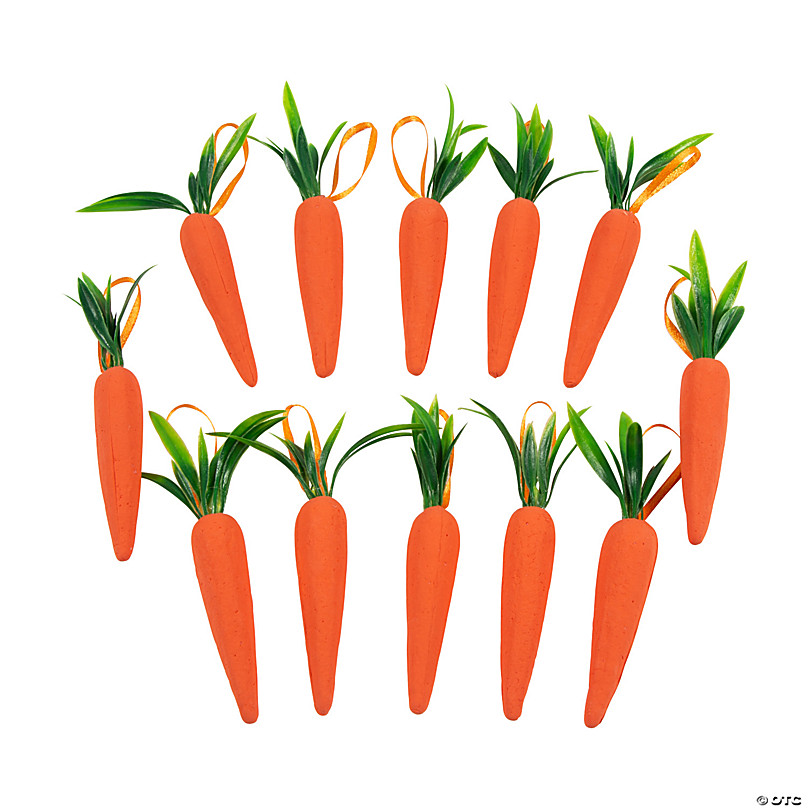 Carrot Hanging Decorations - 12 Pc.