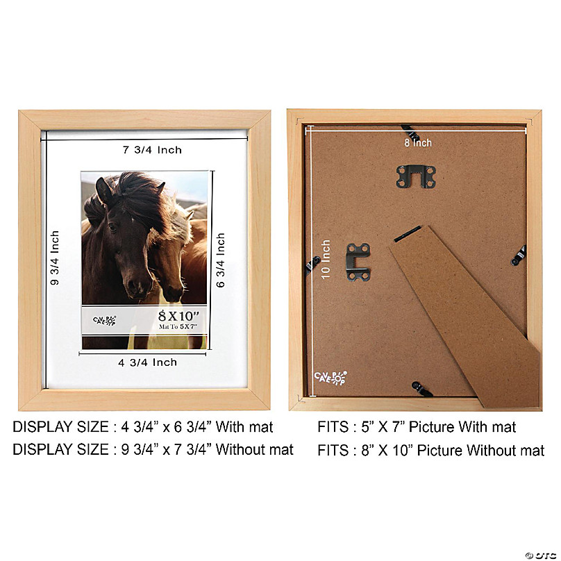 8x10 Picture Frame Brown Set of 6, Display Pictures 5x7 With mat or 8x10  Without Mat