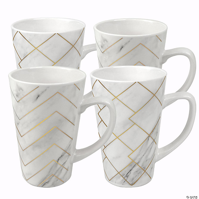 Gold Geo Coffee Cups - Set of 6