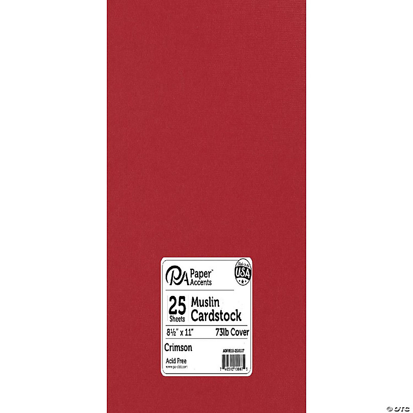 Paper Accents Glitter Cardstock - Red, 8-1/2 x 11, Pkg of 5 Sheets 