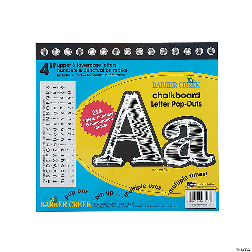 Chalkboard Theme Letter Sticker - 144-Pack Round Alphabet Labels, Includes Uppercase and Lowercase English Letters and Symbols, for Craft Projects, SC