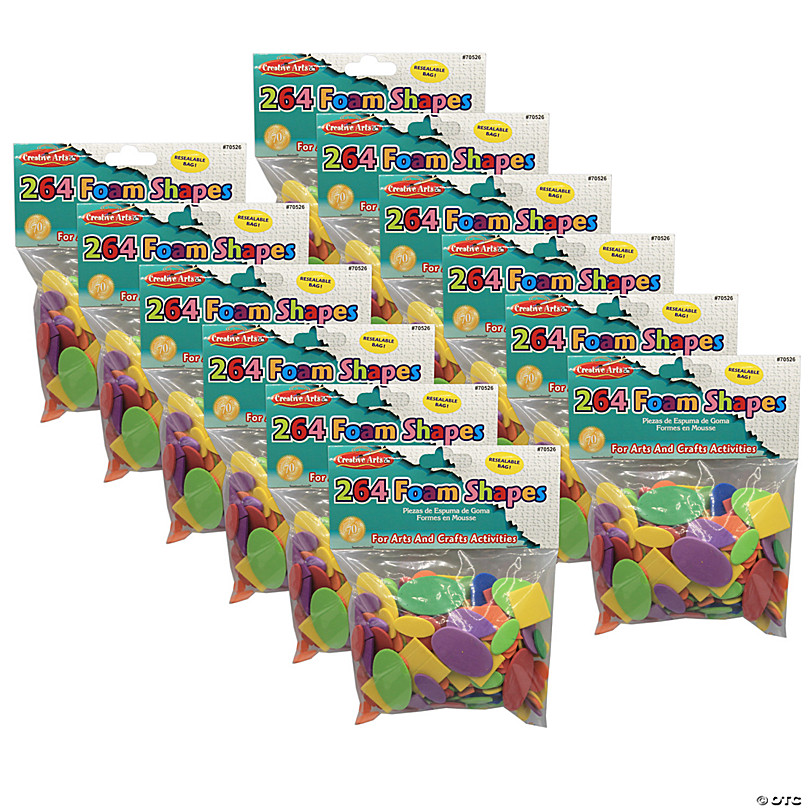 Foam Shapes, Assorted Colors, 720 Per Pack, 6 Packs