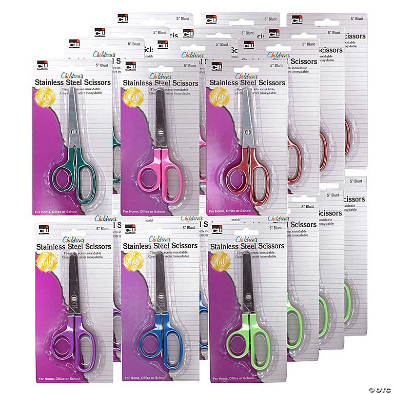 Charles Leonard Children's 5 Scissors, Blunt Tip, Assorted Colors, Pack of  24