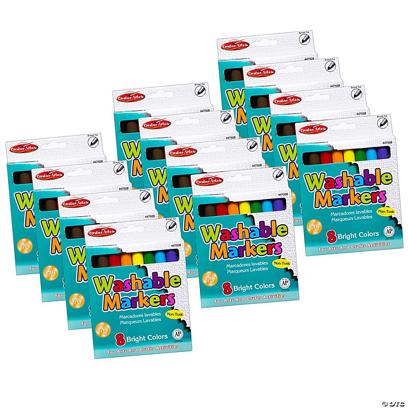 Color Swell Super Tip Washable Markers Bulk Pack 6 Boxes of 8