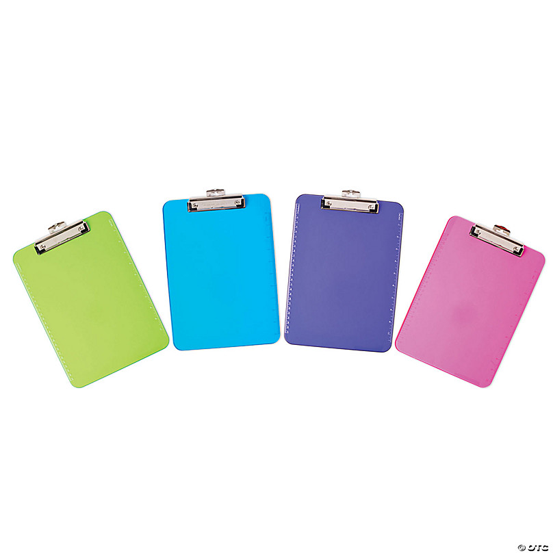 Charles Leonard Plastic Clipboard, Letter, Assorted Colors, Pack of 6 ...