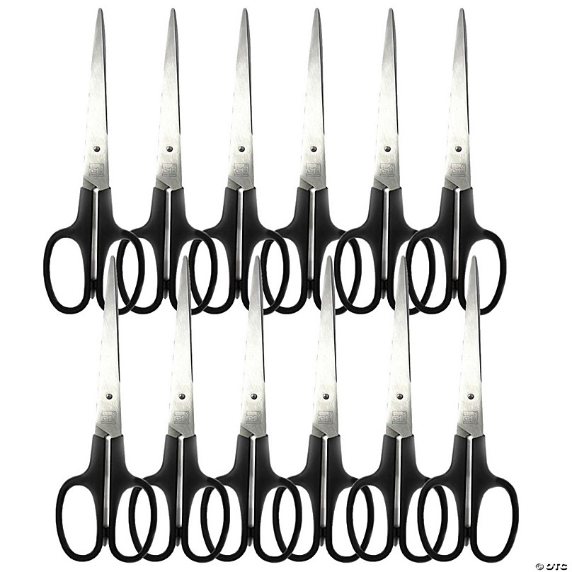 Charles Leonard Cushion Grip 7 Scissors, Straight, Pack Of 12