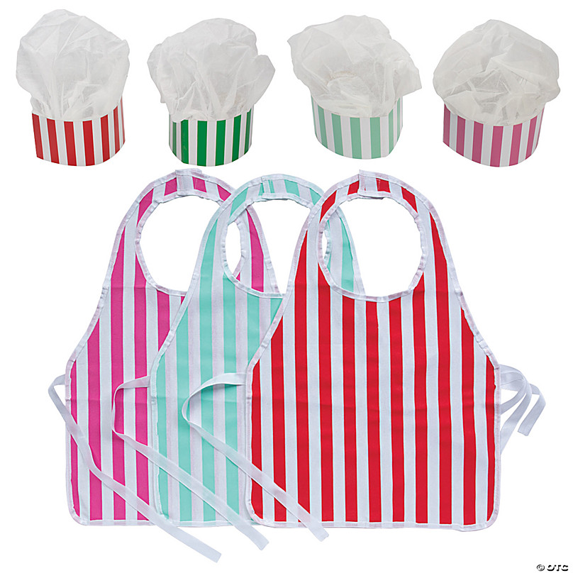 1X 6 Pcs Kids Aprons and Hats Set Children Chef Aprons for Cooking Baking R7B5 