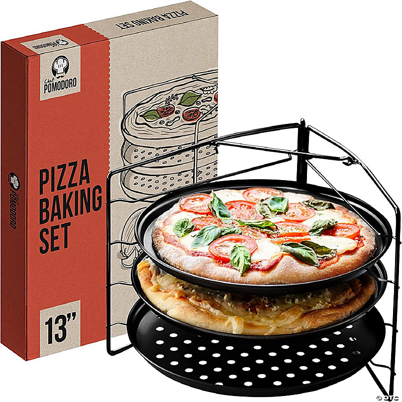 Baker's Secret Non stick Pizza Pan for Oven 12.5, Carbon Steel Pizza Baking  Pan, Non-stick Bakeware Food-Grade Coating For Easy Release Dishwasher Safe Oven  Baking Supplies - Classic Collection, Dark Grey