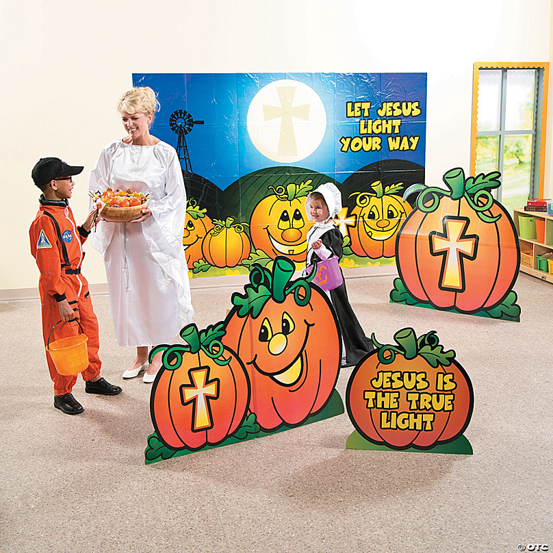 Christian Pumpkin Backdrop Banner Halloween Decoration Oriental Trading