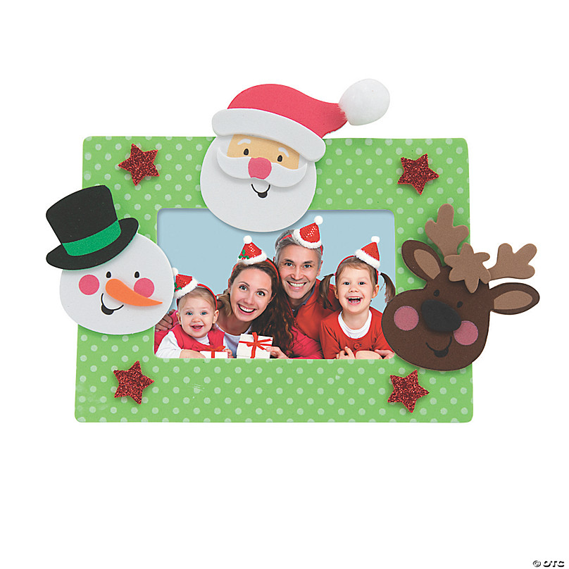 4E's Novelty Foam Snowman Picture Frame Craft (12 Pack) Bulk Christmas Winter  Crafts for Kids Toddlers 3-12, Individually Wrapped