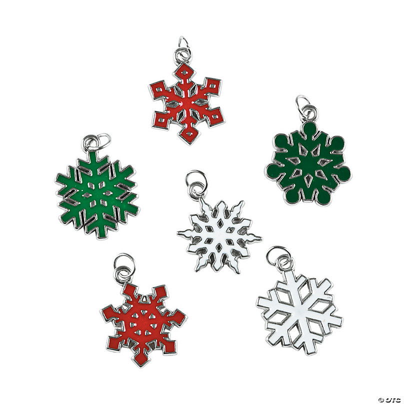 Snowflake Spacer Beads Focal Beads Christmas Charms Holiday Jewelry Supplies 13x12mm or 11x11mm