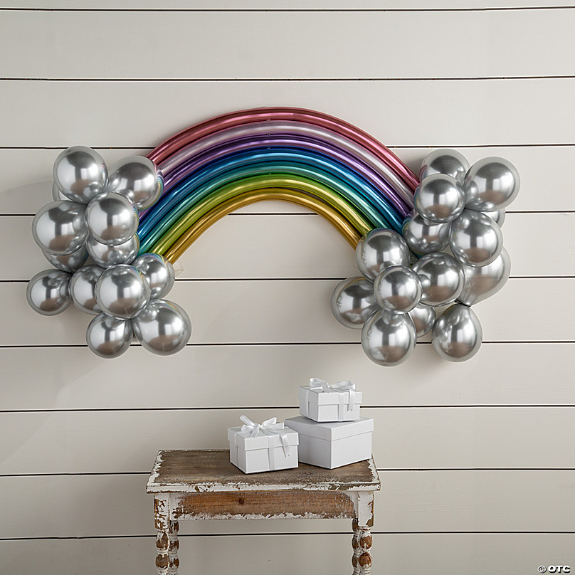 Chrome Mint Pastel Rainbow Balloon Package
