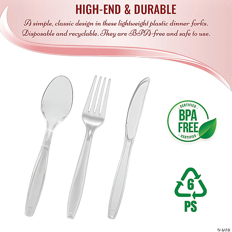 Wholesale Disposable Plastic Tableware Set Clear Plastic Utensil