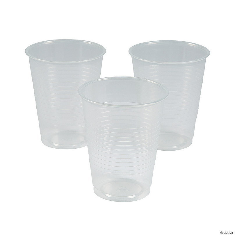 Disposable Plastic Cups Clear White Glasses Water Party Wedding Drinking  7oz