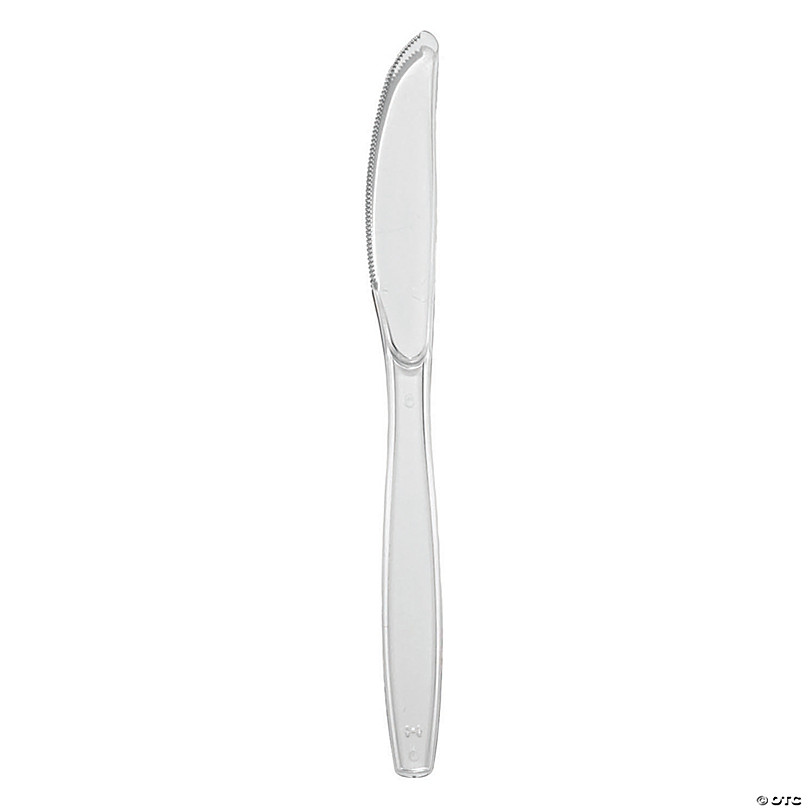 Silver Plastic Disposable Steak Knives