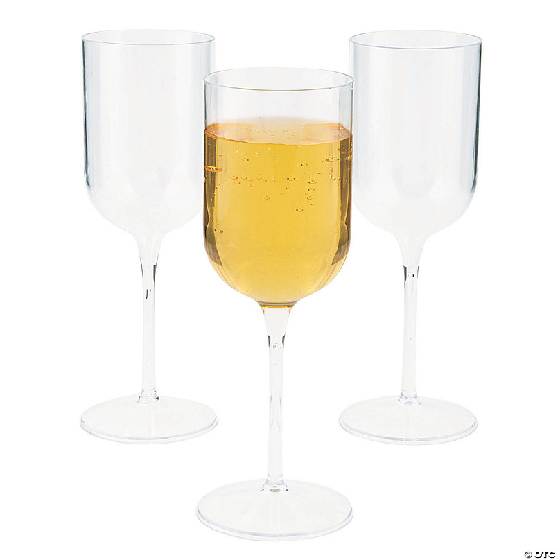aardolie Gladys doorgaan Clear Premium Plastic Wine Glasses - 25 Ct. | Oriental Trading