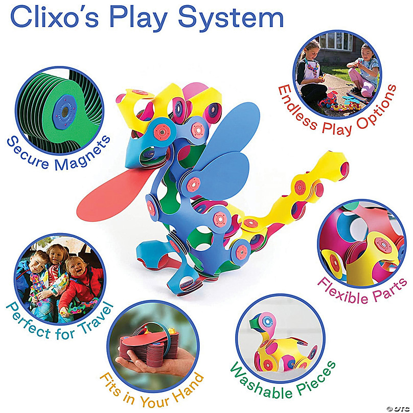 Clixo: Super Rainbow Magnetic Building Pack