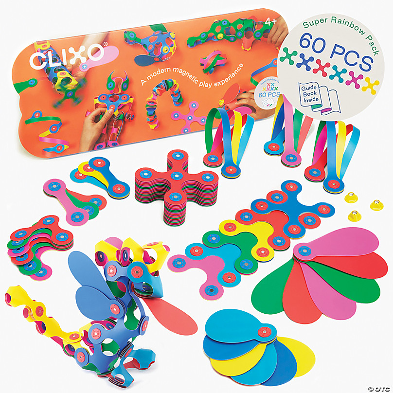 Clixo Rainbow Jeu de Construction Magnétique pour Enfants à partir de 4 Ans  - Jouet Educatif et Creatif pour Filles et garçon