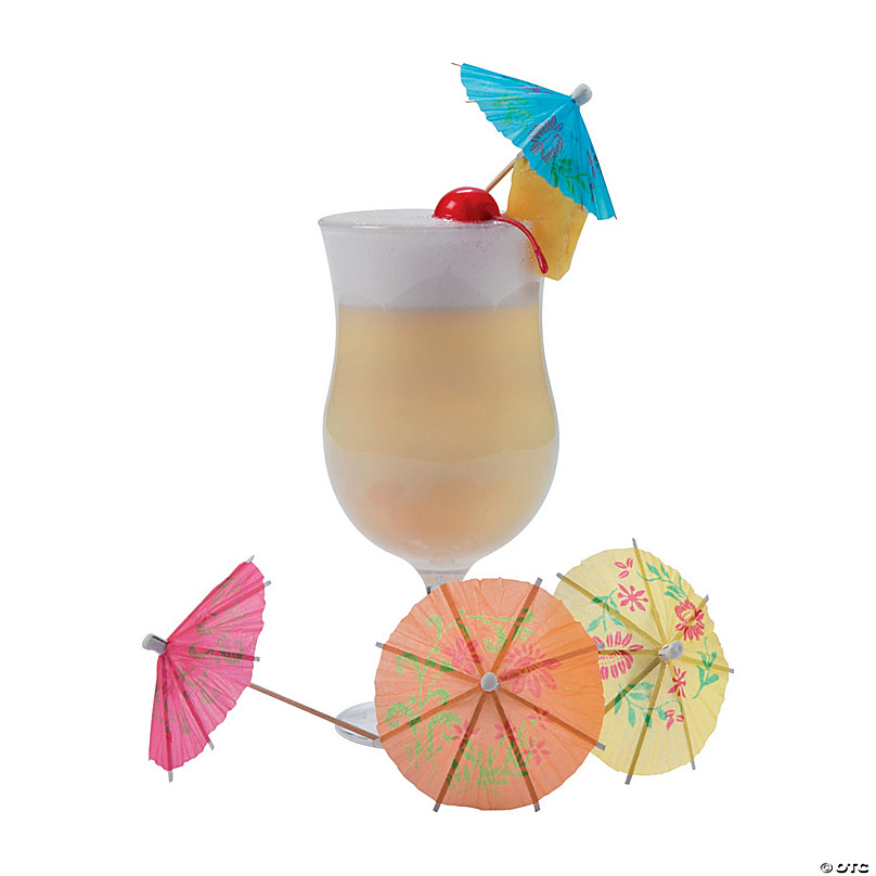 50Pcs Cocktail Umbrella Straws Tropical Hawaiian Birthday Holiday Party Decor UK