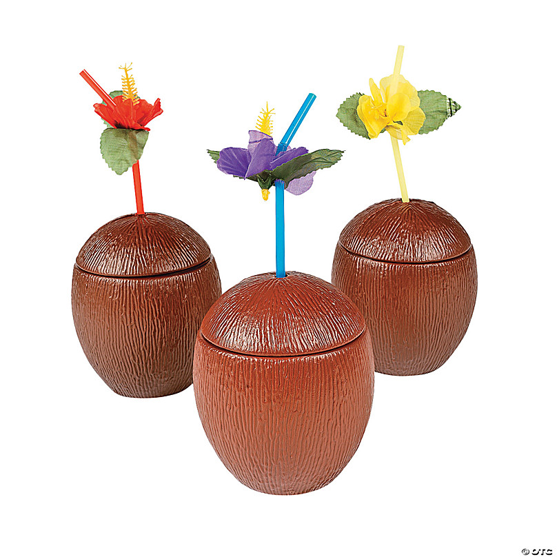 Luau BPA-Free Plastic Cups with Lids & Straws - 3 Ct. | Oriental Trading