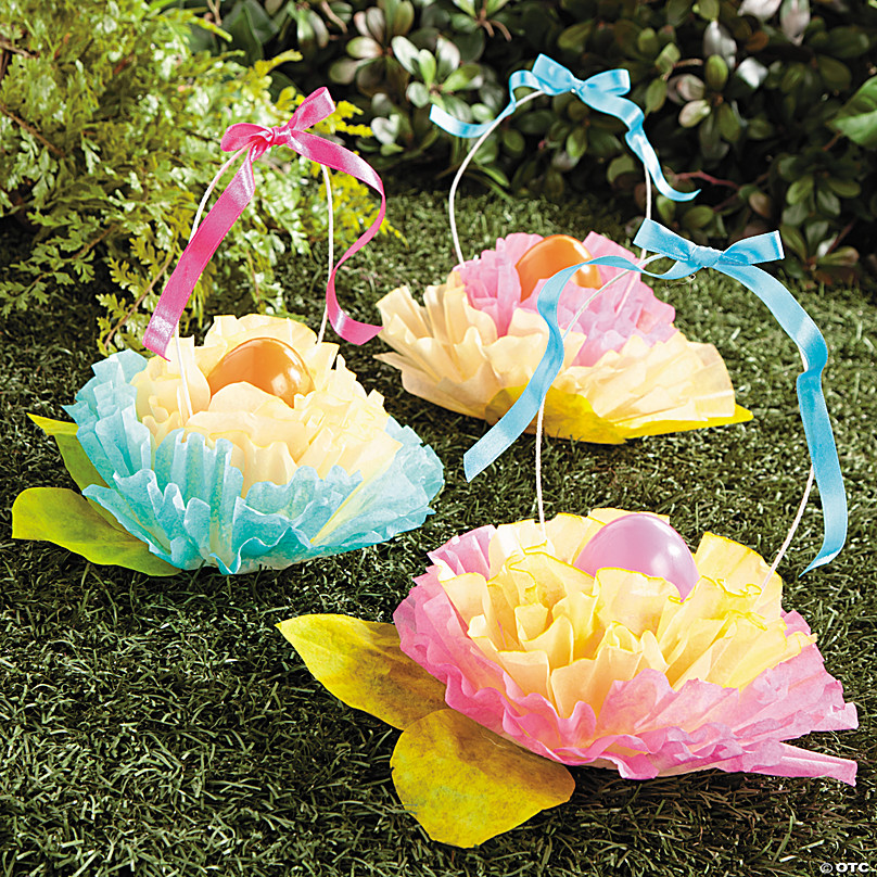 Coffee Filter Flower Easter Basket Idea