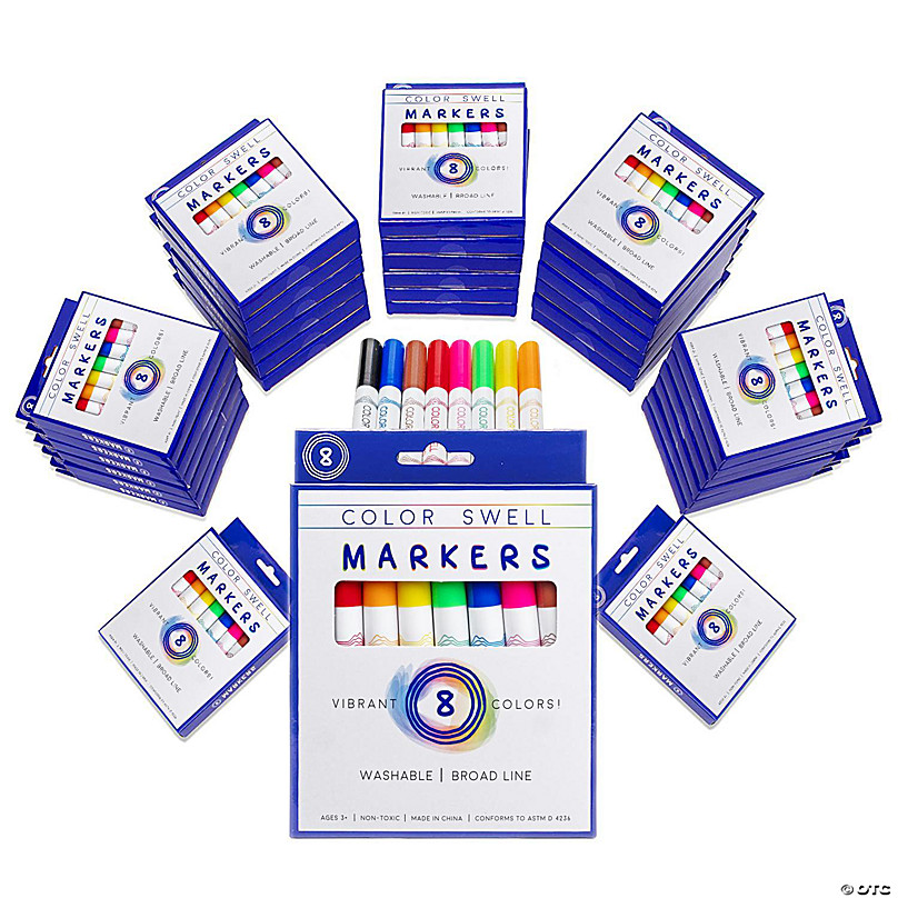 Color Swell Washable Bulk Markers 36 Packs 8 Count Vibrant Colors 288 Total  Markers Bulk
