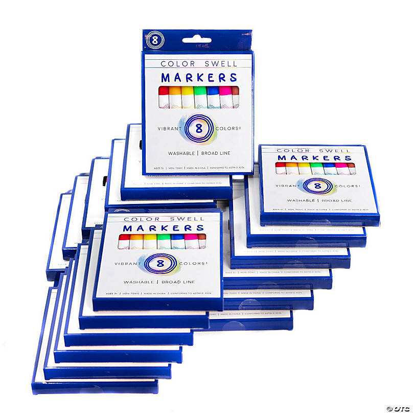  Color Swell Washable Markers 6 Boxes of 8 Vibrant Colors  Perfect for Kids, Teachers, Adults, Parties, and Families : Toys & Games