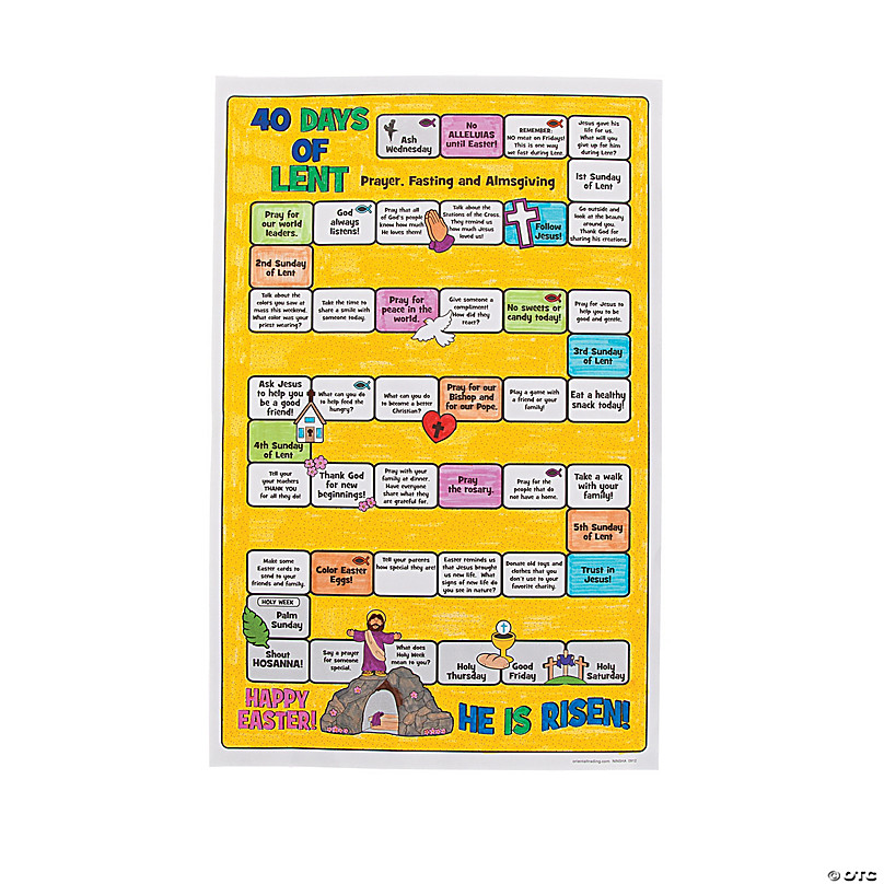 ontwerper klok Aja Color Your Own 40 Days of Lent Countdown Posters - 30 Pc. | Oriental Trading