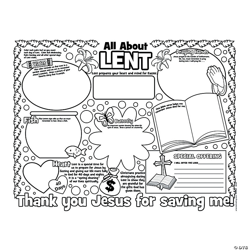 Haynesville Color Your Own All About Lent Posters - Craft Kits - 30 Pieces (Set of 30) The Holiday Aisle