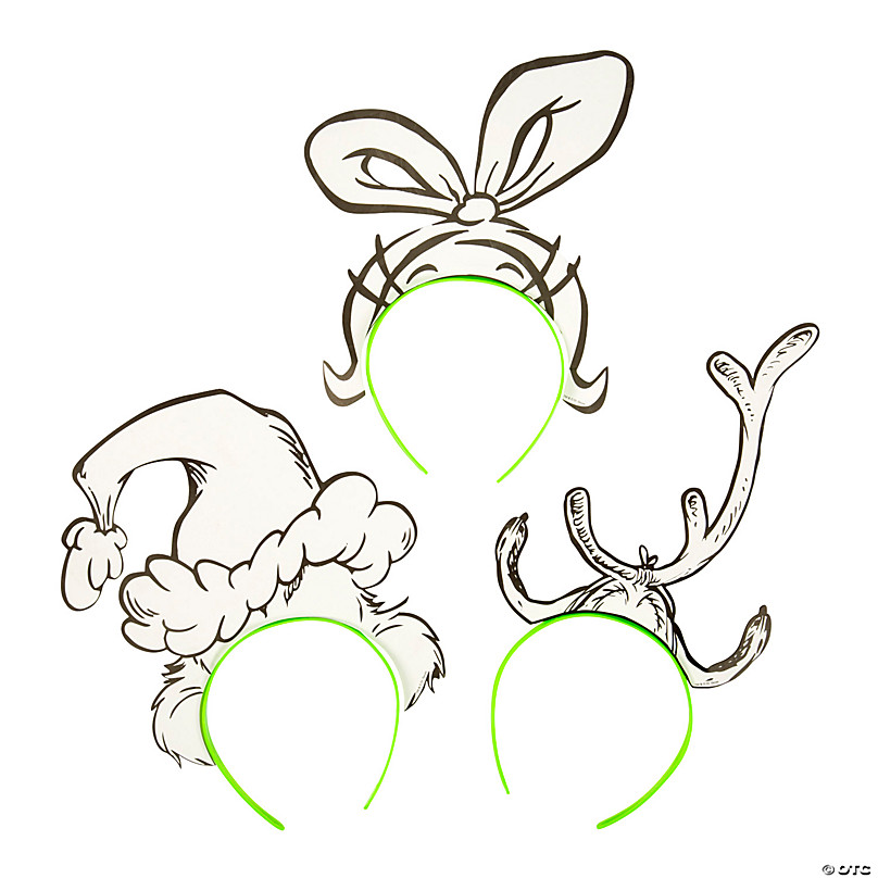 color your own dr seuss™ the grinch headbands