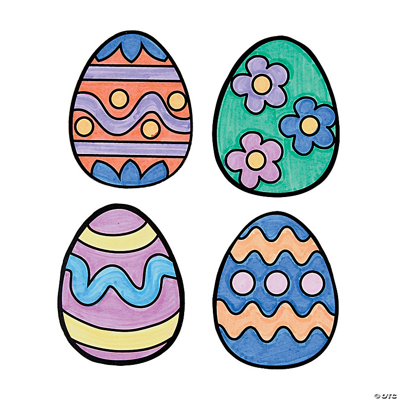 Magic Color Scratch Easter Eggs with Stencils – 12 Pc.