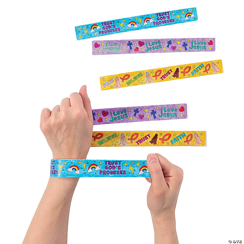 Color Your Own Faith Slap Bracelets - 48 Pc. | Oriental Trading