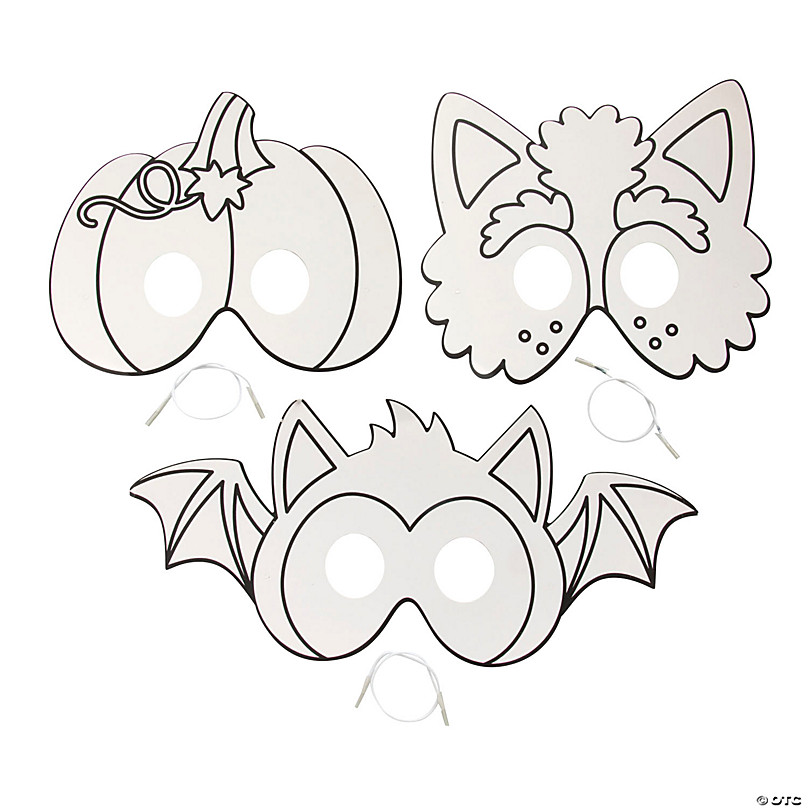 Color Your Own Halloween Character Masks - 12 Pc.