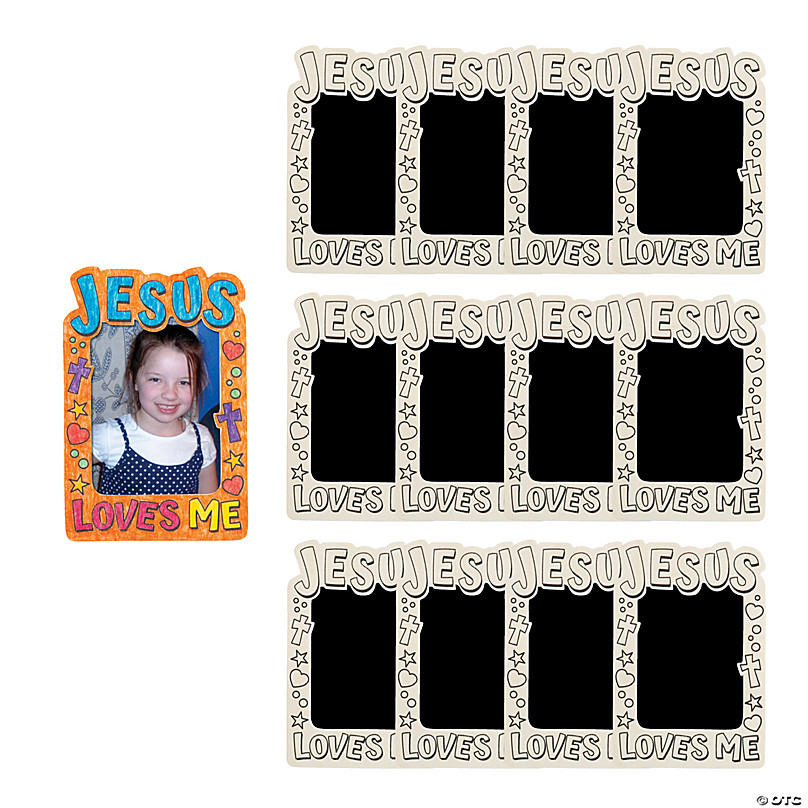 Color Your Own Jesus Loves Me Picture Frame Magnets 12 Pc Oriental