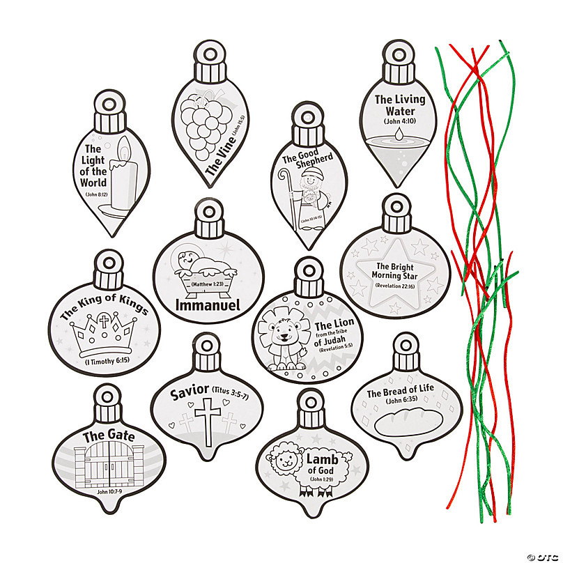 Color Your Own Names of Jesus Ornaments - 12 Pc. | Oriental Trading
