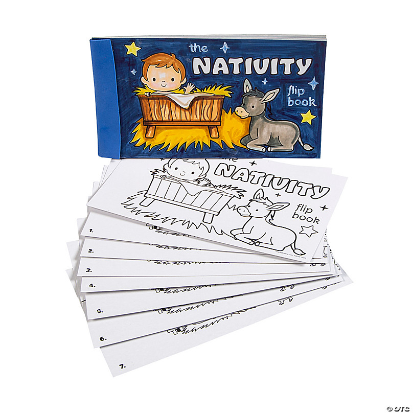 Color Your Own Nativity Flip Books - Makes 12