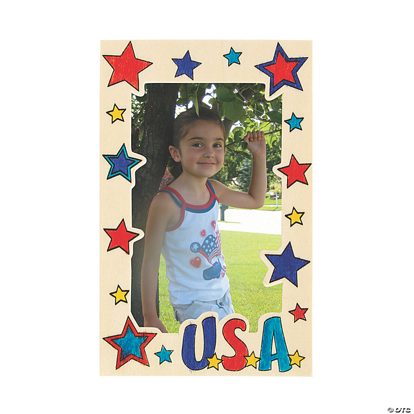 Crafts for Kids and Fun Home Activities Color Your Own Patriotic Frames W// Magnets